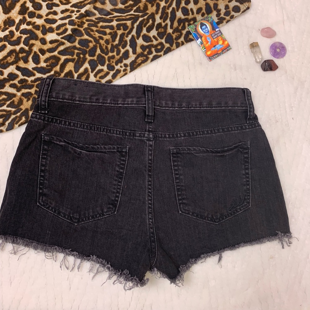 Express • Black Distressed Denim Shorts - Picture 4 of 5